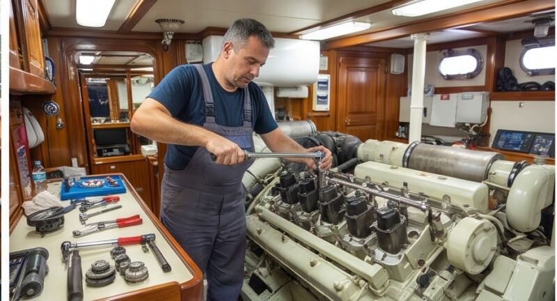 Makinist, 35 m motoryat, yıllık pozisyon, Marmaris
