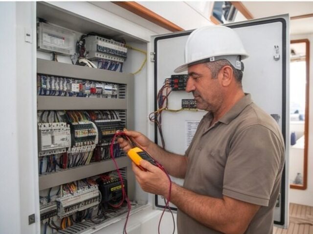 Tekne elektrikçisi — tersane, Bodrum